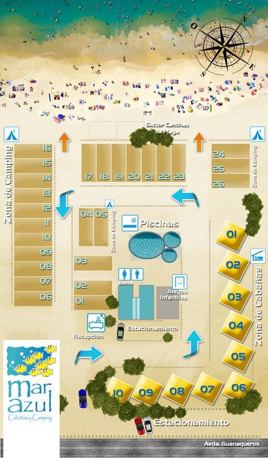 瓜纳切洛斯 Cabanas Y Camping Mar Azul酒店 外观 照片